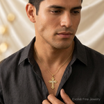 14k Diamond-cut Celtic Cross Pendant - Model Shot