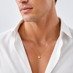 14K Polished 3-D Puffed Heart Charm - Model Shot