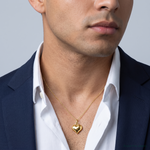 14K Polished 3-D Puffed Heart Pendant - Model Shot