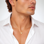 14K Polished 3-D Puffed Heart Pendant - Model Shot