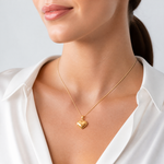 14K Polished 3-D Puffed Heart Pendant - Model Shot
