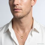 14K Polished Heart Chain Slide - Model Shot