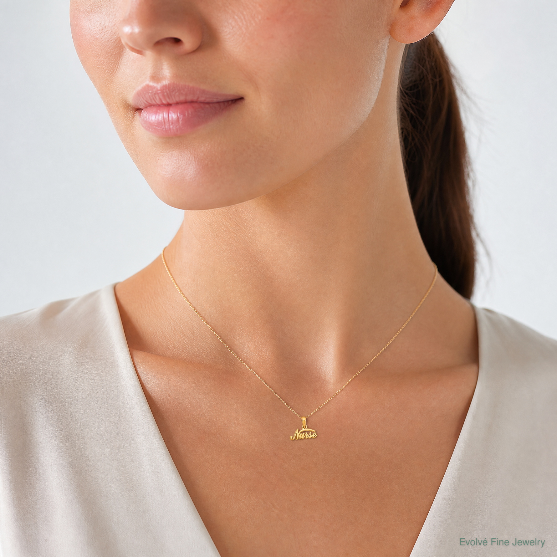 14k Nurse Pendant - Model Shot