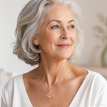 14k BEST GRANDMA with Flower Charm - Model Shot