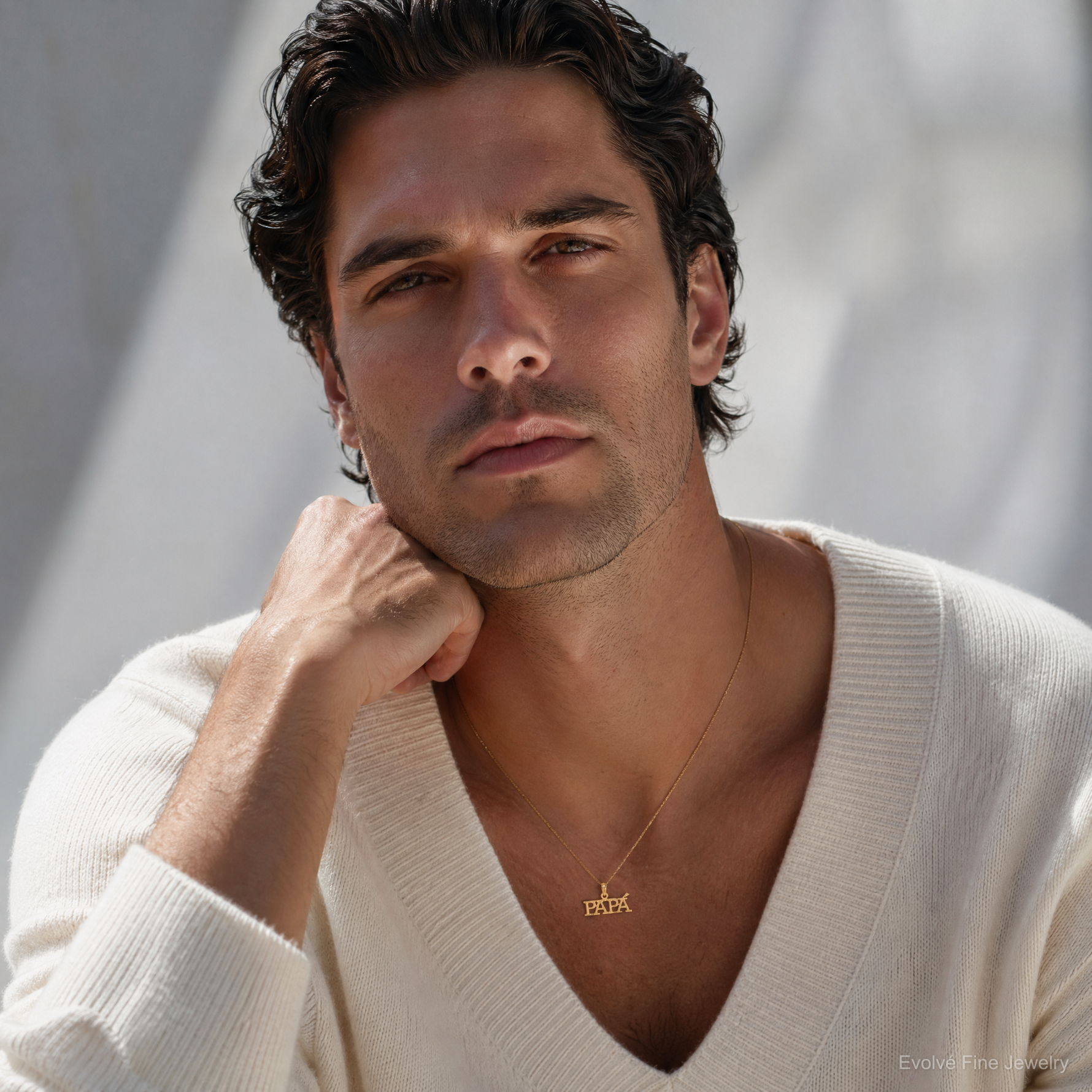 14k PAPA Charm - Model Shot