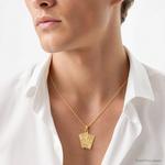 14k Ace of Hearts and King of Hearts ALL IN! Cards Pendant - Model Shot