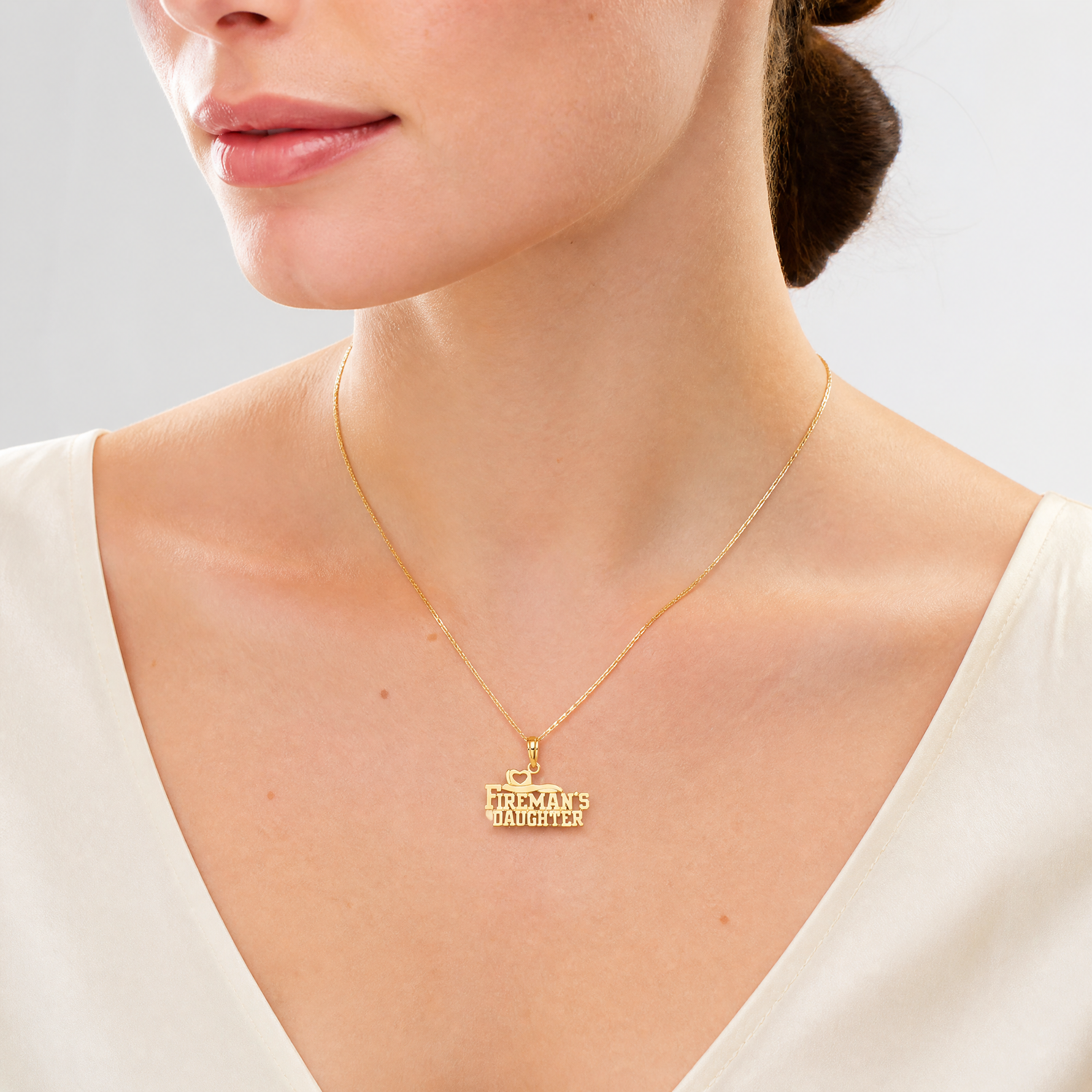 14k FIREMAN'S DAUGHTER Charm - Model Shot
