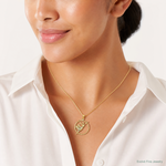 14k Dancer in Circle Frame Charm - Model Shot