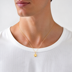 14k 3-D Puffed Star Charm - Model Shot