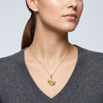 14k 3-D Taurus Zodiac Charm - Model Shot