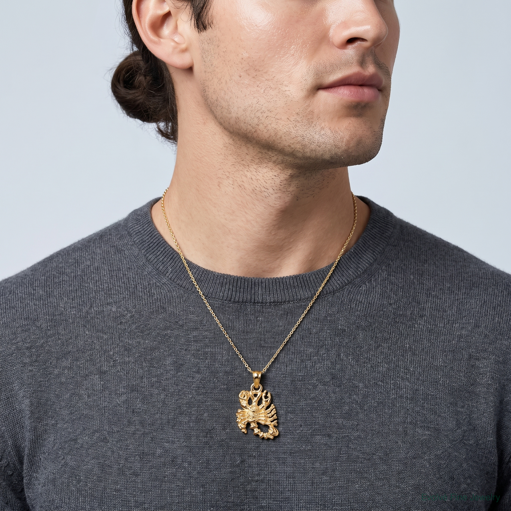 14k 3-D Scorpio Zodiac Charm - Model Shot