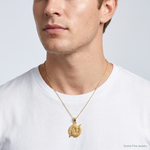 14k 3-D Pisces Zodiac Charm - Model Shot