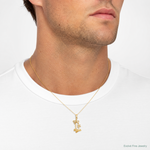 14k Double Palm Trees Pendant - Model Shot