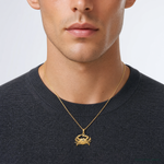 14k Blue Crab Pendant - Model Shot