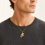 14k Dolphin Pair Pendant - Model Shot