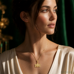 14k Polished Bee Pendant - Model Shot