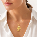 14k Diamond Cut Cheerleader Charm - Model Shot