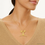 14k Cheerleader Jumping with Pom-Poms Charm - Model Shot