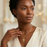 14k Diamond-cut Celtic Cross Pendant - Model Shot