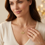 14k MOM Charm - Model Shot