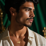 14K 3D Faith, Hope And Charity Charm - Model Shot