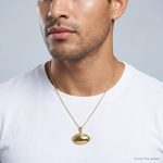 14k Football Profile Pendant - Model Shot