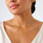 14k Eastern Orthodox Cross Pendant - Model Shot