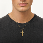 14k Diamond-cut Crucifix Pendant - Model Shot
