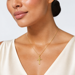 14k INRI Crucifix Charm - Model Shot