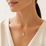 14k Angel Pendant - Model Shot