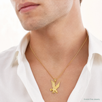 14k Diamond-cut Eagle Pendant - Model Shot