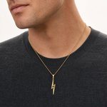14k Polished D/C Lightning Bolt Pendant - Model Shot