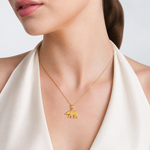 14K Diamond-cut Bear Pendant - Model Shot