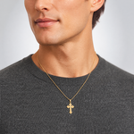 14K Budded Cross Pendant - Model Shot