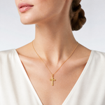 14K Cross Pendant - Model Shot