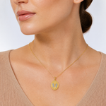 14K W/Rhodium Reversible Guardian Angel Prayer Pendant - Model Shot
