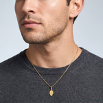 14K Small Solid Hamsa Pendant - Model Shot