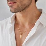 14K Large Solid Hamsa Pendant - Model Shot