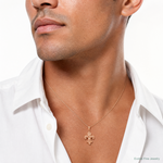 14k Rose Gold Fleur de lis Pendant - Model Shot