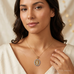 14k w/ Rhodium Tree of Life Pendant - Model Shot