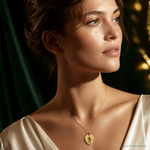 14k Yellow Gold Break Apart Diamond-cut Wings Pendant - Model Shot