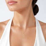 14K Treble Clef With Heart Pendant - Model Shot