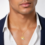 14K White Rhodium Baseball Glove Bat Ball Pendant - Model Shot