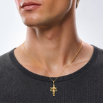 14k Satin Diamond-cut Libra Zodiac Charm - Model Shot
