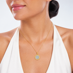 14K w/White Rhodium Jesus Medal - Model Shot