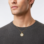 14K w/ Rhodium St. Christopher Medal - Model Shot