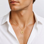 14K Diamond-cut Letter O Initial Charm - Model Shot
