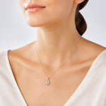 14k and White Rhodium Polished and D/C 4-Leaf Clover Pendant - Model Shot