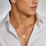 14k Saint Christopher Medal Charm - Model Shot