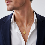 14k Saint Christopher Medal Charm - Model Shot
